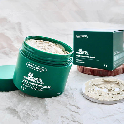 现货▲净养二合一！VT老虎绿泥涂抹式清洁面膜 积雪草温和去黑头粉刺120ml 商品图0