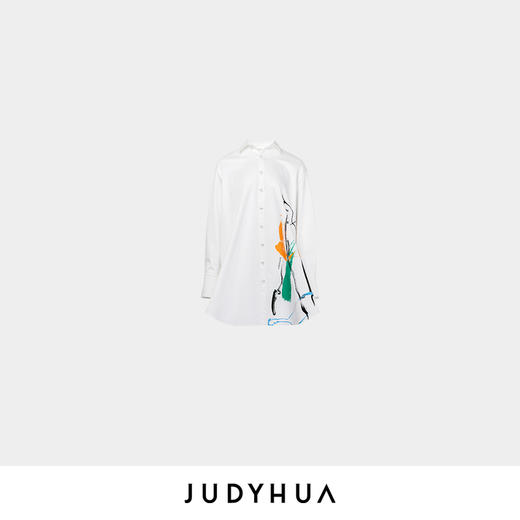 JUDYHUA 简约设计手绘线条印花衬衫 商品图3