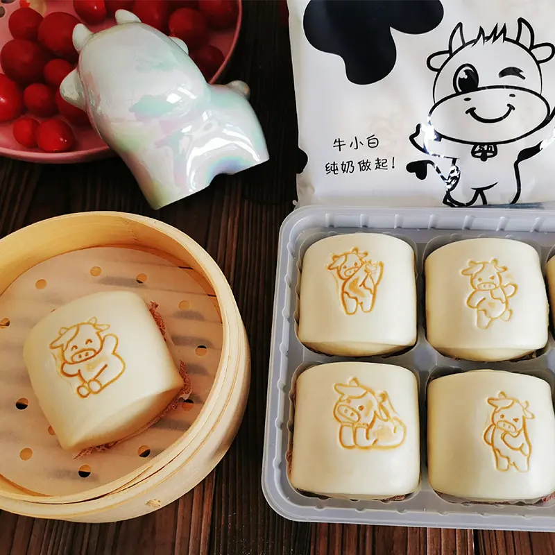 【牛小白】牛奶做的馒头补钙营养健康 50g*6/袋 共4袋