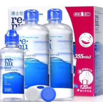 博士伦润明清透fresh多功能隐形眼镜护理液355ml+355ml+120ml 商品图0