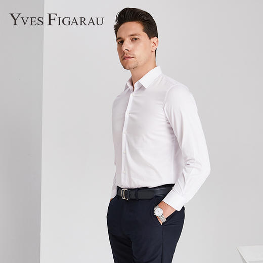 YvesFigarau伊夫·费嘉罗秋冬100%棉商务休闲简约舒适透气长袖衬衫860316 商品图0