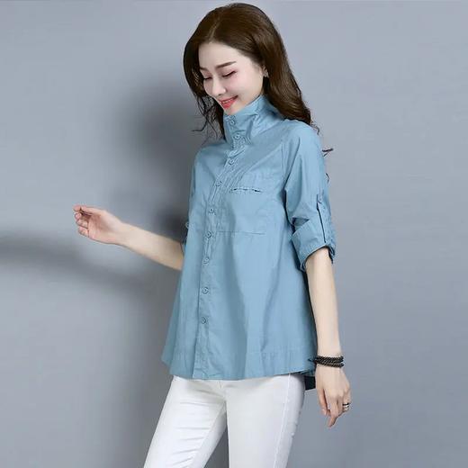 HR99601-1 2021年新款衬衫设计感时尚长袖宽松优雅气质上衣 商品图2