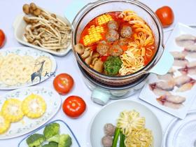 养生锅丨番茄牛肉丸火锅