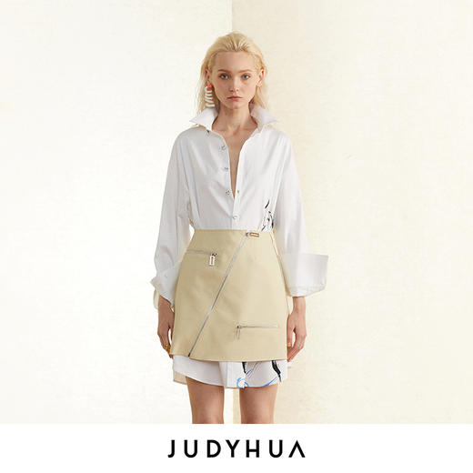 JUDYHUA 简约设计手绘线条印花衬衫 商品图0