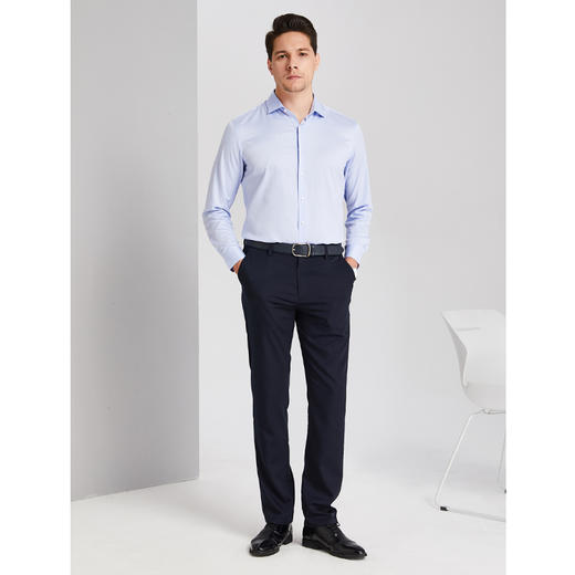 YvesFigarau伊夫·费嘉罗秋冬100%棉商务休闲简约舒适透气长袖衬衫880322 商品图1