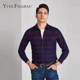 YvesFigarau伊夫·费嘉罗秋冬商务休闲简约舒适保暖长袖衬衫860310