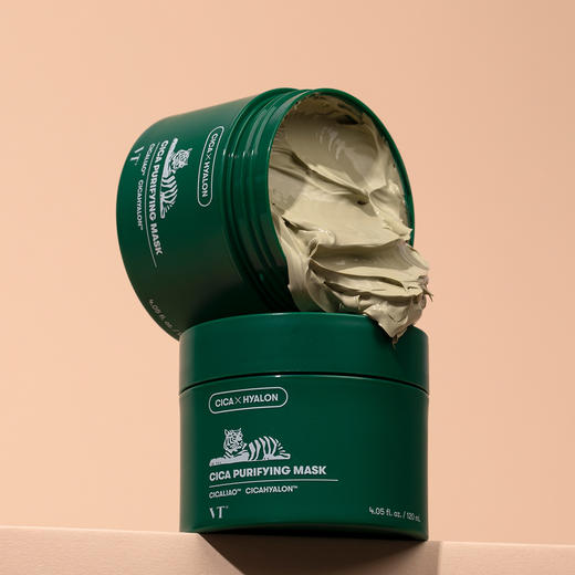 现货▲净养二合一！VT老虎绿泥涂抹式清洁面膜 积雪草温和去黑头粉刺120ml 商品图3