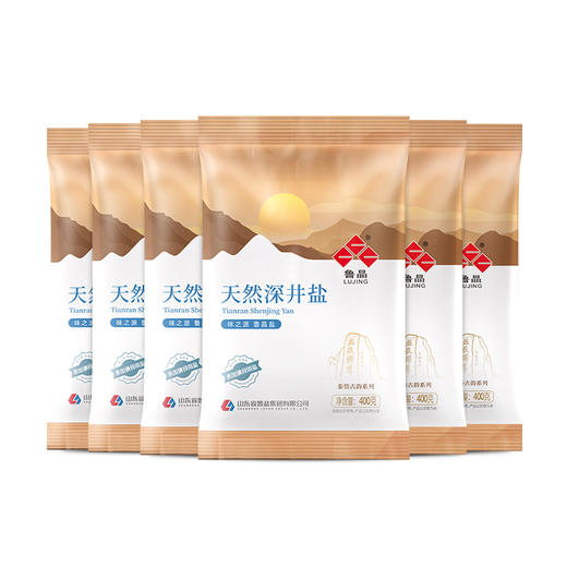 鲁晶天然深井盐未加碘深层岩盐400g*6袋含碘食用盐 商品图3