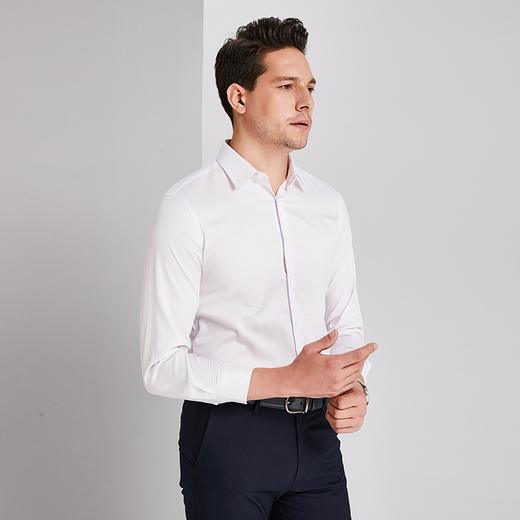 YvesFigarau伊夫·费嘉罗秋冬100%棉商务休闲简约舒适透气长袖衬衫860316 商品图3
