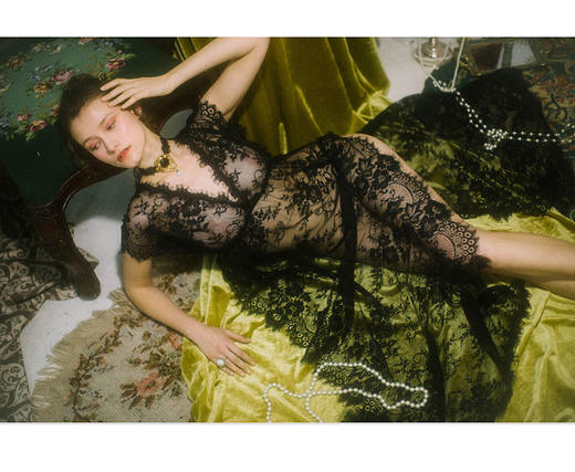 MBK定制 | 黑色绝代艳后蕾丝长款睡裙情趣内衣均码（圆通快递隐私发货） 商品图2