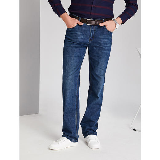  YvesFigarau伊夫·费嘉罗商务休闲直筒宽松弹力舒适长牛仔裤901471 商品图3