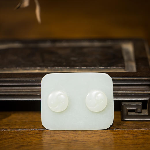 明代 太极图扣玉带板 商品图1