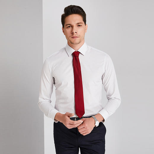 YvesFigarau伊夫·费嘉罗秋冬新款100%棉格纹正装职业上班穿长袖衬衫900308 商品图3