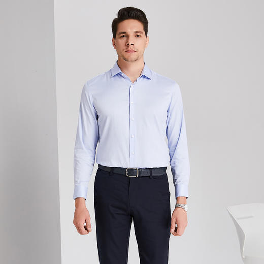 YvesFigarau伊夫·费嘉罗秋冬100%棉商务休闲简约舒适透气长袖衬衫880322 商品图4