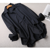 韩国新款长袖纯色抗皱垂感宽松百搭雪纺高端个性黑白衬衫 商品缩略图5