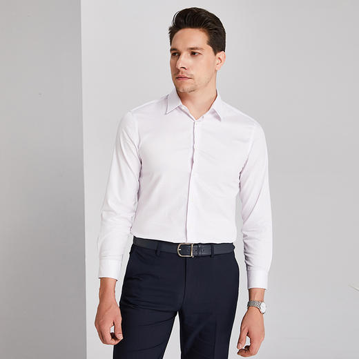 YvesFigarau伊夫·费嘉罗秋冬100%棉商务休闲简约舒适透气长袖衬衫860316 商品图1