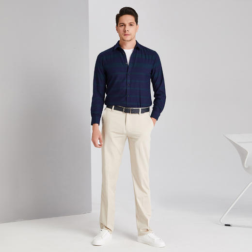 YvesFigarau伊夫·费嘉罗秋冬商务休闲简约舒适保暖长袖衬衫860310 商品图5