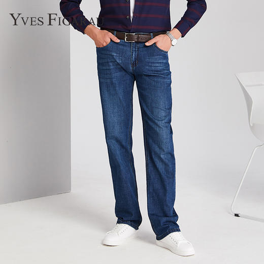  YvesFigarau伊夫·费嘉罗商务休闲直筒宽松弹力舒适长牛仔裤901471 商品图0