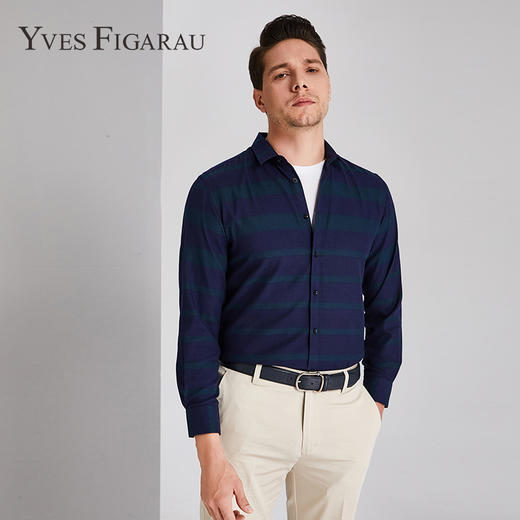 YvesFigarau伊夫·费嘉罗秋冬商务休闲简约舒适保暖长袖衬衫860310 商品图1