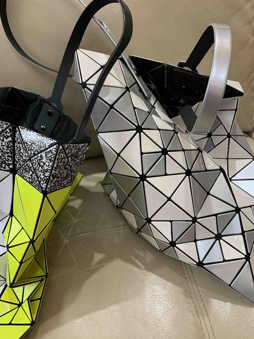 319-5 三宅新撞色 双面拼色大小格 六格手提包 个性特别 商品图6