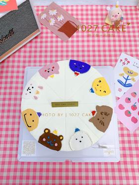 1027CAKE |  动物排排坐 动物蛋糕 手绘