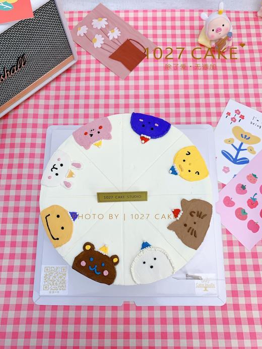 1027CAKE |  动物排排坐 动物蛋糕 手绘 商品图0