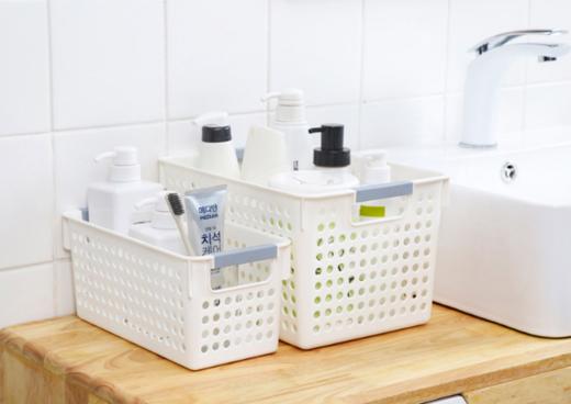 日式镂空收纳盒 厨房收纳筐家用浴室塑料储物盒篮客厅桌面零食水果2.6 商品图6