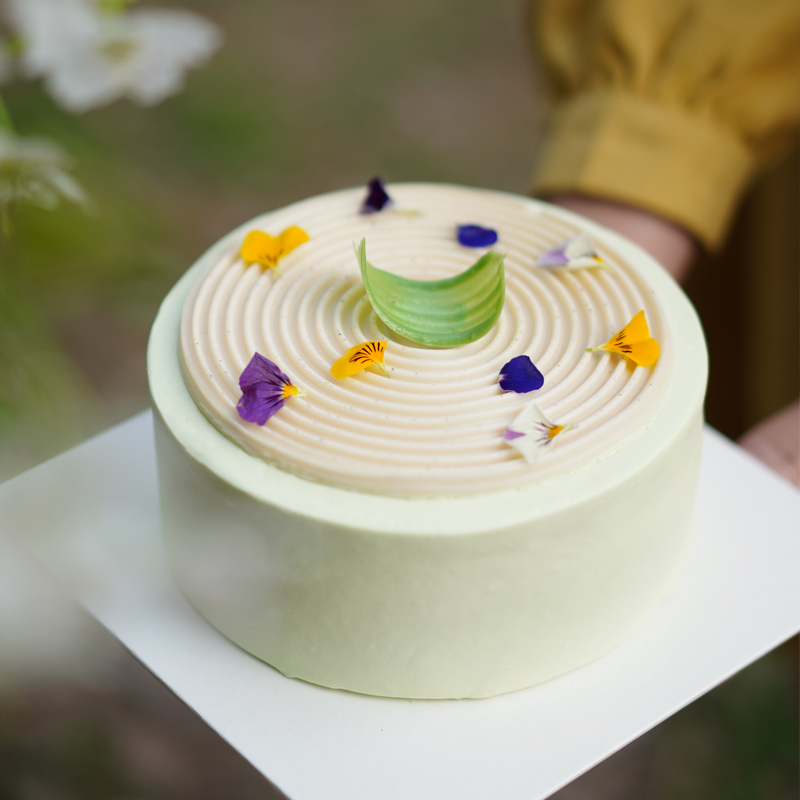 「清新」茉莉梅子--茉莉奶茶布丁梅子马蹄酱动物奶油蛋糕【茶味清新 口感清甜】
