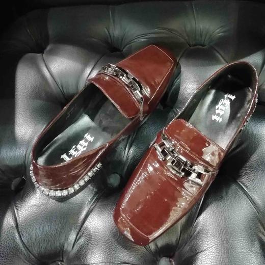 lfgj jeans AJ101 真皮中口低跟方头方跟乐福鞋 商品图8