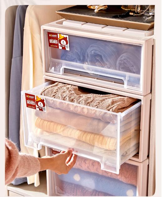抽屉式衣柜收纳箱  塑料透明衣柜收纳盒衣物整理箱衣服储物箱收纳柜柜子2.14 商品图3
