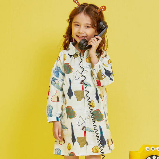 【特价清仓】龙之涵 亲子款呢两穿风衣裙 100%棉 婴幼儿A类标准 商品图5