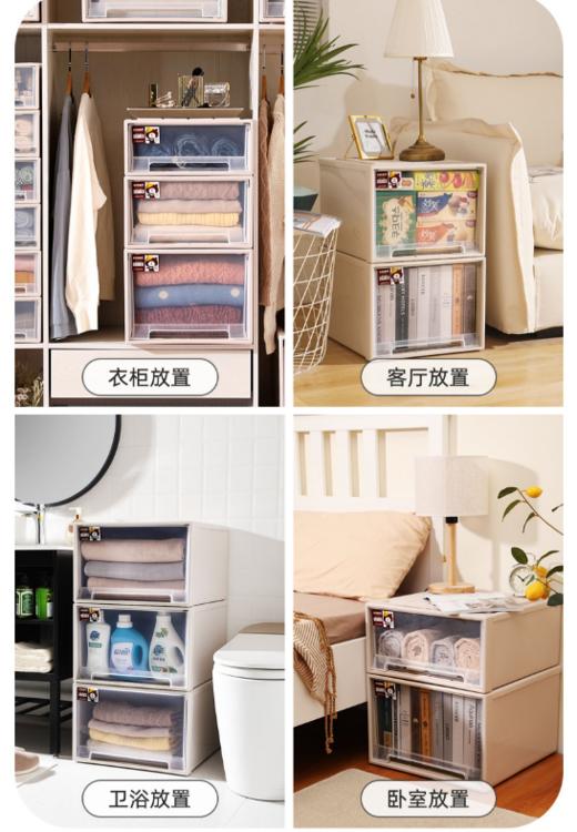 抽屉式衣柜收纳箱  塑料透明衣柜收纳盒衣物整理箱衣服储物箱收纳柜柜子2.14 商品图5