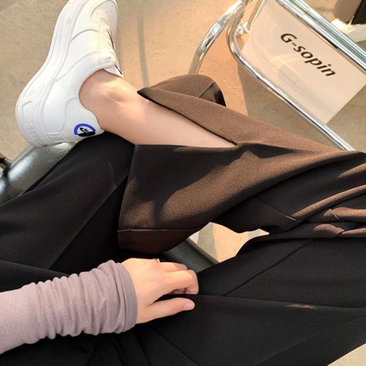 「“大象腿”福音」轻松遮肉  适合各种腿型！2024爆款新春西装裤 垂感舒适高腰开叉直筒裤 显高显瘦 秒变大长腿 小个子也能穿的显瘦显高神裤 商品图8