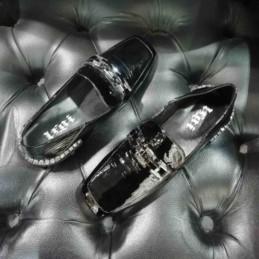 lfgj jeans AJ101 真皮中口低跟方头方跟乐福鞋 商品图4