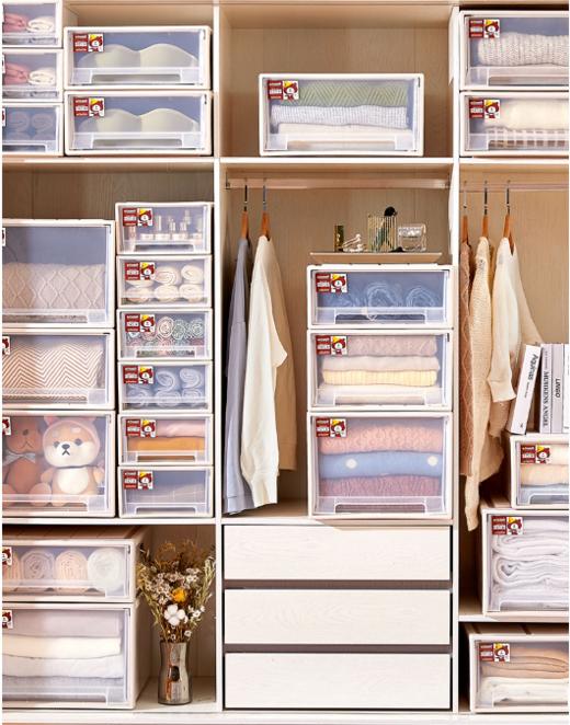 抽屉式衣柜收纳箱  塑料透明衣柜收纳盒衣物整理箱衣服储物箱收纳柜柜子2.14 商品图2