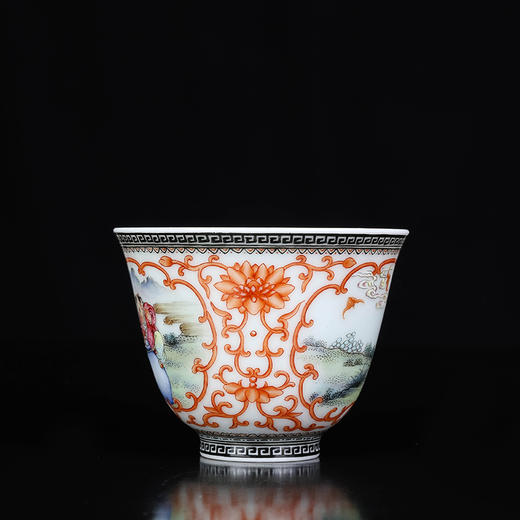 矾红彩开光粉彩婴戏杯 商品图2