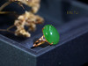 18K玫瑰金和田玉（碧玉）镶钻戒指--三叶草 / 蛋面13*18mm / 苹果绿（戒圈请备注留言） 商品缩略图2