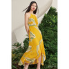 【玻利维亚】海流叶不规则拼接下摆流心黄真丝连衣裙/0000668D 商品缩略图2