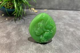 【御珠宫坊】碧玉花鱼挂件