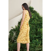 【潘思帕国王】大鹿藻立裁垂皱腰间系带柠檬黄真丝裹身连衣裙/0000703F 商品缩略图3