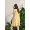 【岛屿心情】海流叶领口抽褶柠檬黄真丝大摆连衣裙/0000701E 商品缩略图2