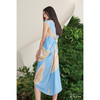 【木本曼陀罗】海流叶后背V字镂空天空蓝真丝立裁连衣裙/0000659B 商品缩略图2