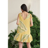【不具名的叶】海流叶V领系带造型下摆柠檬黄真丝连衣裙/0000702E 商品缩略图3