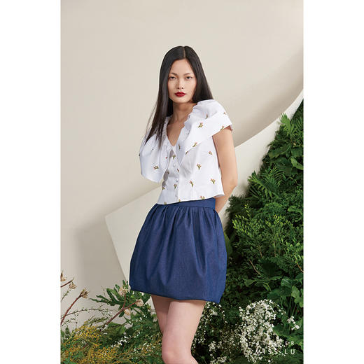 【艾蜜莉】小鹿藻大褶皱翻领短上衣/00177 商品图2