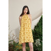 【岛屿心情】大鹿藻领口抽褶柠檬黄真丝大摆连衣裙/0000701F 商品缩略图0