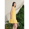 【不具名的叶】小鹿藻V领系带造型下摆柠檬黄真丝连衣裙/0000702G 商品缩略图2