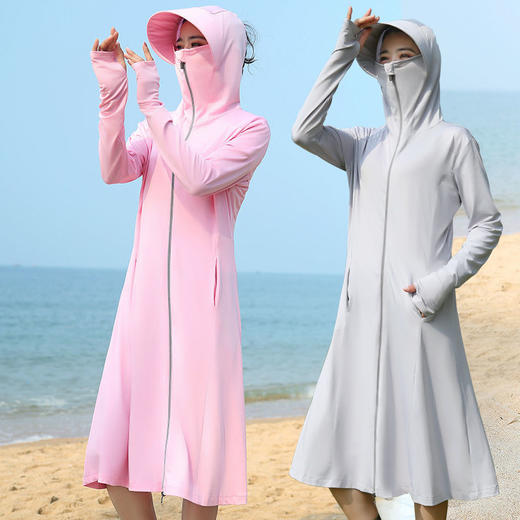 韩版长款防晒衣 冰丝薄款防紫外线防晒服 商品图5