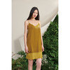 【朱莉塔】古铜黄真丝丝绒不规则拼接领口吊带连衣裙/0000690A 商品缩略图1