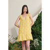 【不具名的叶】小鹿藻V领系带造型下摆柠檬黄真丝连衣裙/0000702G 商品缩略图0
