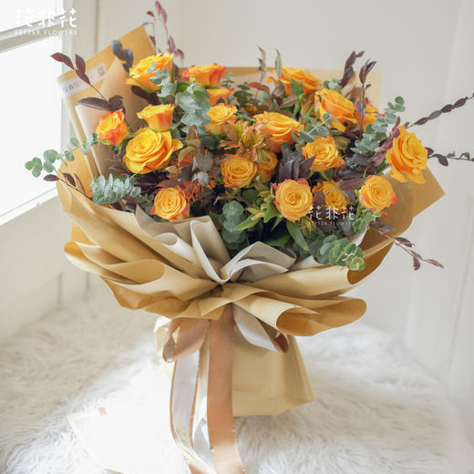 《花楸树下》-阳光暖色系花束 商品图0